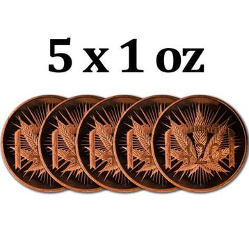 Verenigde Staten. 5 x 1 oz Enjoy Celebrate Relax 999 Copper