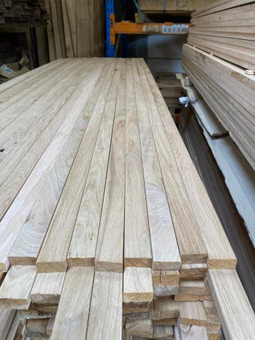 Eiken tafel op maat. Vensterbanken traptredes latten e.d., Ophalen of Verzenden, Nieuw, Hout