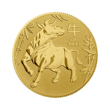 Gouden Lunar munt Year of the Ox 2021 1/2 troy ounce, Verzenden