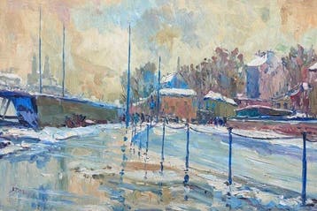 Federico Starnone (1917-1998) - Zurigo - Paesaggio innevato