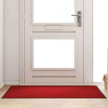 vidaXL Deurmat Rood en Zwart 90 x 150 cm 100% Polyamide, Verzenden, Nieuw