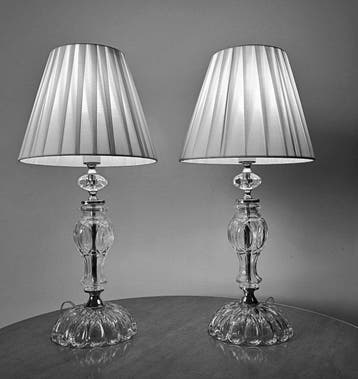 Artelight - Lamp (2) - Kristal - glas - messing - verzilverd, Antiek en Kunst