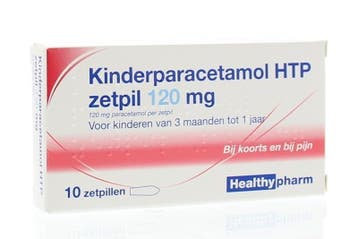 Paracetamol kind 120 mg Healthypharm - 10 zetpillen, Verzenden, Nieuw