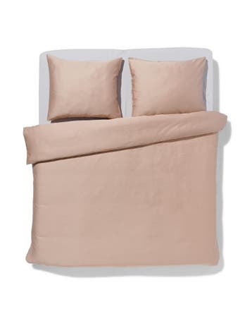 HEMA Dekbedovertrek 240x200/220cm hotel katoen satijn taupe, Verzenden, Nieuw