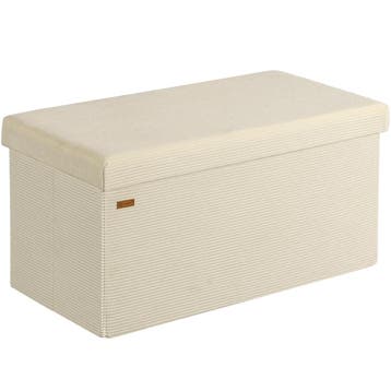 Opbergbank Beige Koord 76x38x38cm MDF opvouwbaar (Meubelen), Huis en Inrichting, Complete inboedels, Verzenden
