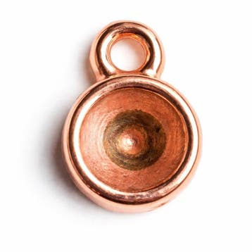 2 x Cabochon houder tray Ø 6 mm – oogje 3 mm – rosegoud, Ophalen of Verzenden, Nieuw, Kraal