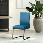 Leren eetkamerstoel Remix - Toledo Turquoise (blauw) -, Huis en Inrichting, Stoelen, Blauw, Nieuw, Ophalen of Verzenden, Industrieel, Modern