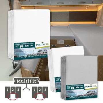 Textielpakket Camper lengtebedden met midden matras - 2, Verzenden, Nieuw, Wit