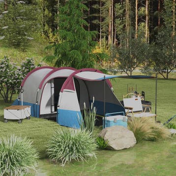 Outsunny Tunnel Tent voor 2 Personen met Luifel - Ideaal voo, Verzenden, Nieuw