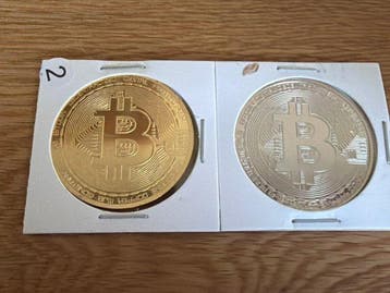 Wereld. Medal Bitcoin - vergoldet, versilbert - 2 x 16g
