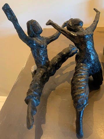 Avi Kenan (1951) - Beeld, Dansend paar - 41 cm - Gepatineerd