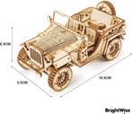 Robotime Army Jeep Hout Modelbouw Pakket Miniatuur DIY Kn..., Verzenden, Nieuw