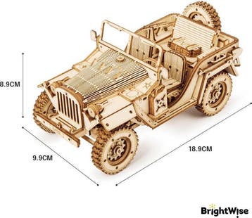 Robotime Army Jeep Hout Modelbouw Pakket Miniatuur DIY Kn..., Verzenden, Nieuw
