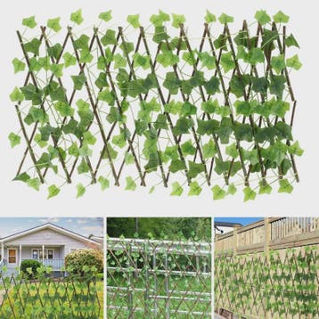 Uitschuifbaar Tuinscherm met Kunsthaag - Privacy en Decorati