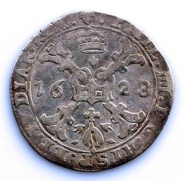Spaanse Nederlanden. Felipe IV. 1/4 de Patagon 1628 Bruselas