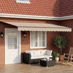 vidaXL Handmatige Luifelhouder met LEDs Beige en Antraciet, Verzenden, Nieuw