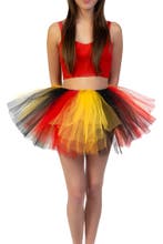 Korte Tutu Zwart Geel Rood Tule Rokje L XL XXL Belgische Vla, Kleding | Dames, Ophalen of Verzenden, Nieuw, Carnaval