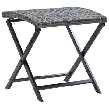 vidaXL Kruk inklapbaar poly rattan grijs, Verzenden, Nieuw