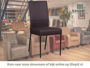 Leren eetkamerstoel Real - Toledo Merlin (donkerpaars) -, Huis en Inrichting, Stoelen, Overige kleuren, Nieuw, Ophalen of Verzenden