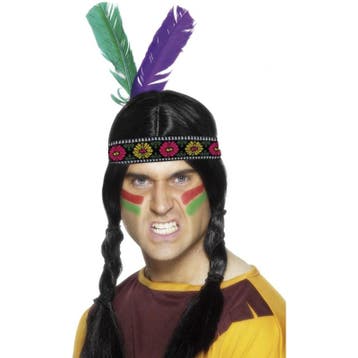 Indianen verkleed hoofdband met veren - Indianen accessoires, Ophalen of Verzenden, Nieuw
