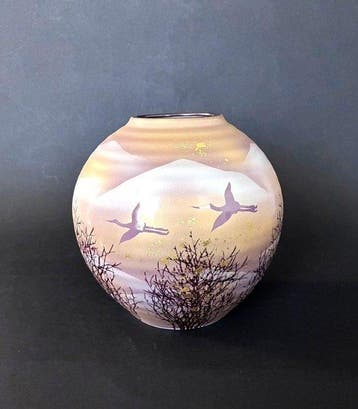 Ikebana vaas - Keramiek - Japan - Japanse Kutani-porselein, Antiek en Kunst