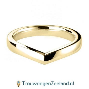 Aanschuifring in 9/18 karaat geelgoud in V-vorm zonder di..., Sieraden, Tassen en Uiterlijk, Ringen, Verzenden, Nieuw