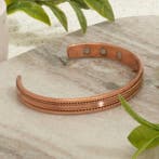 Koperen gezondheids-klemarmband met 6 magneten, Ophalen of Verzenden, Nieuw