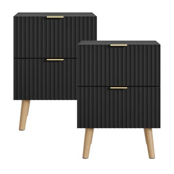 Nachtkastje Nand set van 2 zwevend met 2 lades 55x40x30 cm z, Verzenden, Nieuw