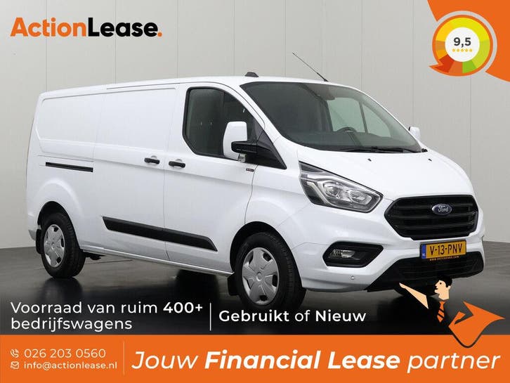 Ford Transit Custom Bestelbus L2 H1 2022 Diesel, Auto's, Ford, Te koop, Zwart, Handgeschakeld, Financial lease, BTW verrekenbaar