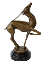 Marcel André Bouraine (1886-1948) - after - sculptuur, Fawn, Antiek en Kunst