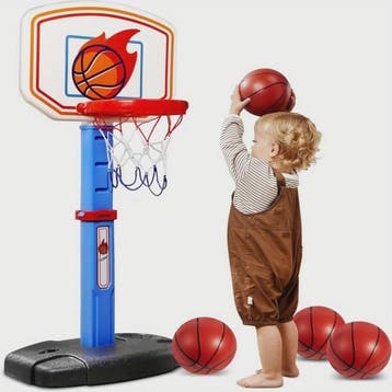 Verstelbare Peuter Basketbal Arcade Set met 4 Ballen - Leuk, Sport en Fitness, Basketbal, Verzenden, Nieuw