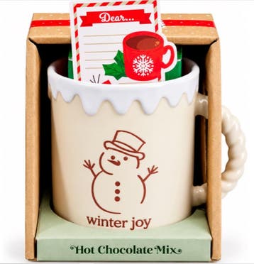 Kerstmok met Chocolademelk 400mL – Kerstdesign WINTER JOY, Diversen, Verzenden, Nieuw