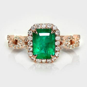 Zonder minimumprijs - Ring - 14 karaat Roségoud, IGI 1,60 ct, Nieuw