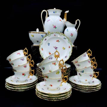 Meissen - Biedermeier Floral Tea/Coffee Set for 12 (40 pcs)