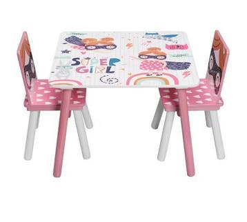 Kindertafel met 2 Stoelen van Hout voor Spelen en Leren, Verzenden, Nieuw