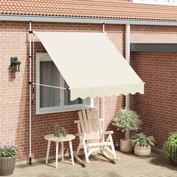 vidaXL Luifel handmatig uittrekbaar 200 cm crème, Tuin en Terras, Zonneschermen, Verzenden, Nieuw