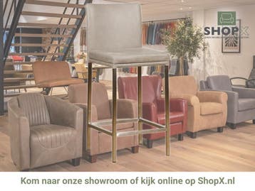 Leren barkruk Break laag - Vintage Lightgrey (lichtgrijs) -, Huis en Inrichting, Barkrukken, Nieuw, Leer, Ophalen of Verzenden