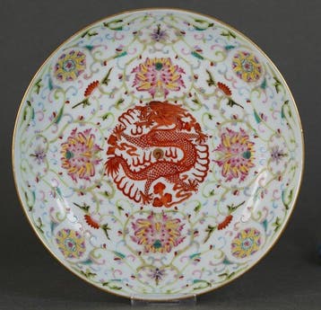 Guangxu Mark and Period (1875-1908) - Kom - Dragon Chasing