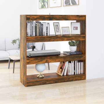 vidaXL Boekenkast/kamerscherm 100x30x103 cm gerookt, Huis en Inrichting, Kasten | Boekenkasten, 100 tot 150 cm, Verzenden, 100 tot 150 cm