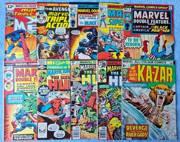 10 x Bronze-age Marvel comics. Low-grade. - Different, Boeken, Strips | Comics, Nieuw
