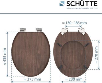 SCHÜTTE WC-Bril 80193 DARK WOOD - MDF-Hout - Soft Close, Verzenden, Nieuw
