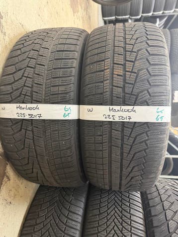 225-50-17 Hankook Winterbanden 6.5mm Incl Montage 225 50 17, Ophalen, Gebruikt, 17 inch, Winterbanden