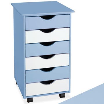 Ladekast van hout 65x36x40cm - blauw, Verzenden, Nieuw