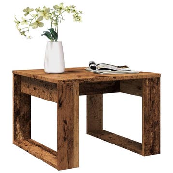 vidaXL Bijzettafel 50x50x35 cm bewerkt hout oud houtkleurig, 50 tot 100 cm, Verzenden, Nieuw, 50 tot 100 cm