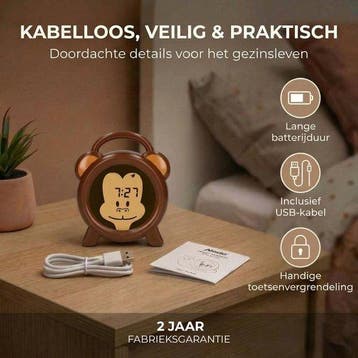 Alecto BC100MONKEY - Slaaptrainer voor kinderen - Kinderwekk, Verzenden, Zo goed als nieuw