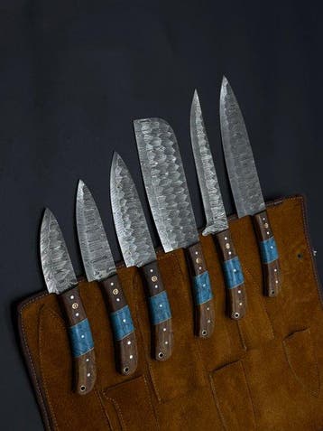 Japanese Style Kitchen Knife SET With Leather BAG Included -