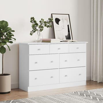 vidaXL Ladekast ALTA 112x35x73 cm massief grenenhout wit, Kinderen en Baby's, Kinderkamer | Commodes en Kasten, Verzenden, Nieuw