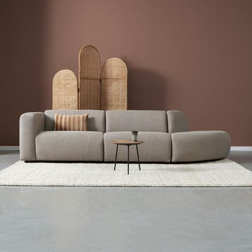 *WOONWINKEL* Rechte Bank Met Rond Element Rechts Taupe, Verzenden, Nieuw
