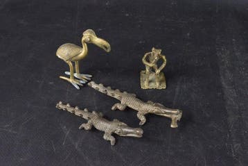 Set van 4 bronzen weeggewichten om goud te wegen - Baule -