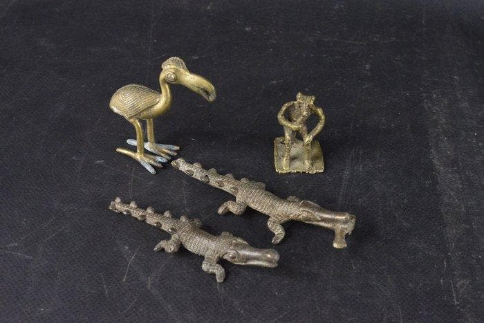 Set van 4 bronzen weeggewichten om goud te wegen - Baule -, Antiek en Kunst, Kunst | Niet-Westerse kunst
